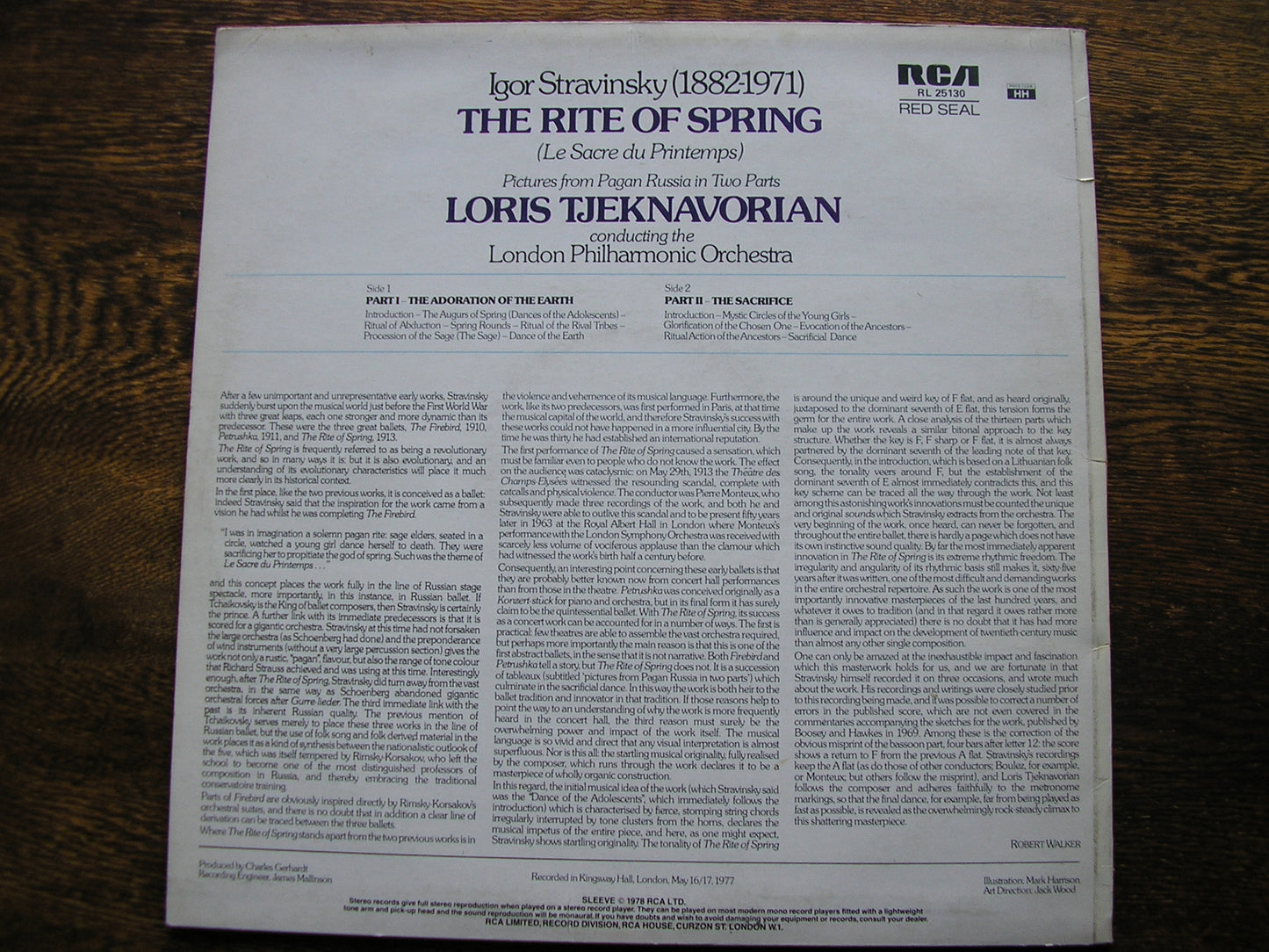 STRAVINSKY: THE RITE OF SPRING   TJEKNAVORIAN / LONDON PHILHARMONIC   RL 25130