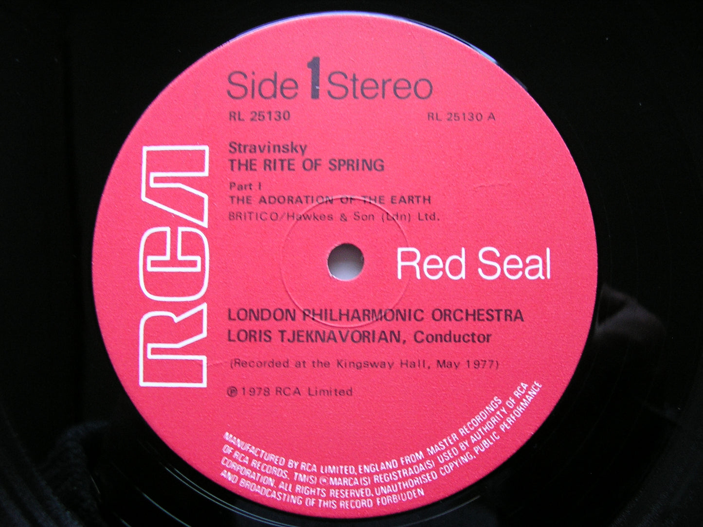 STRAVINSKY: THE RITE OF SPRING   TJEKNAVORIAN / LONDON PHILHARMONIC   RL 25130