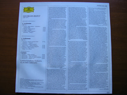 BIZET: L'ARLESIENNE Suites Nos. 1 & 2 / CARMEN Suite    ABBADO / LONDON SYMPHONY   2531 329