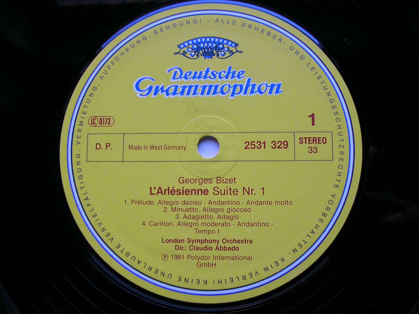 BIZET: L'ARLESIENNE Suites Nos. 1 & 2 / CARMEN Suite    ABBADO / LONDON SYMPHONY   2531 329