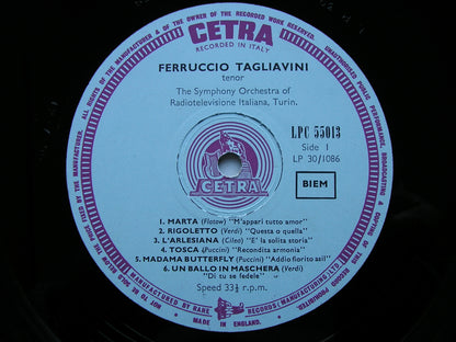 FERRUCCIO TAGLIAVINI SINGS OPERA ARIAS BY VERDI/CILEA/PUCCINI/FLOTOW    LPC 55013