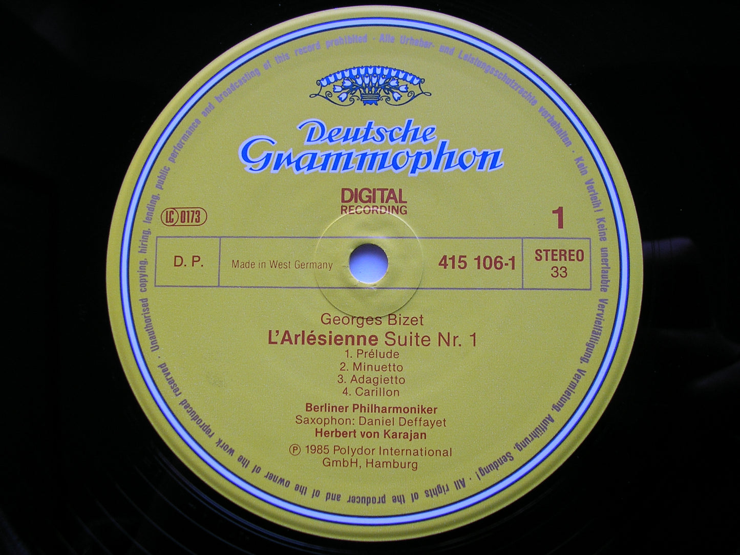 BIZET: L'ARLESIENNE Suites Nos. 1 & 2 / CARMEN Suite     KARAJAN / BERLIN PHILHARMONIC   415 106