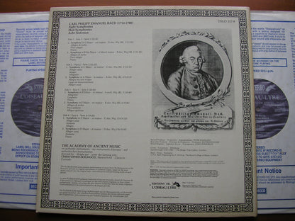 BACH C P E: EIGHT SYMPHONIES    THE ACADEMY OF ANCIENT MUSIC / HOGWOOD    DSLO 557 - 558