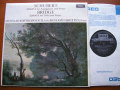 SCHUBERT: ARPEGGIONE SONATA / BRIDGE: SONATA FOR CELLO & PIANO   ROSTROPOVICH / BRITTEN  SXL 6426