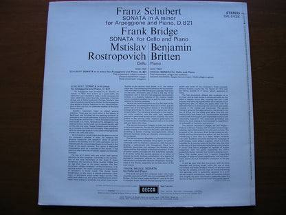 SCHUBERT: ARPEGGIONE SONATA / BRIDGE: SONATA FOR CELLO & PIANO   ROSTROPOVICH / BRITTEN  SXL 6426