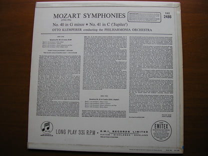 MOZART: SYMPHONIES Nos. 40 & 41 'Jupiter'    OTTO KLEMPERER / PHILHARMONIA    SAX 2486