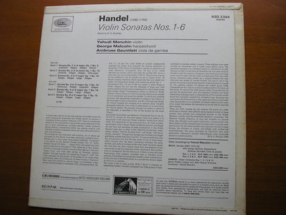 HANDEL: SIX SONATAS FOR VIOLIN / VIOLA DA GAMBA / HARPSICHORD   MENUHIN / GAUNTLETT / MALCOLM     ASD 2384