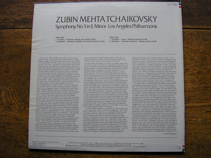 TCHAIKOVSKY: SYMPHONY No. 5   MEHTA / LOS ANGELES PHILHARMONIC   CS 7165