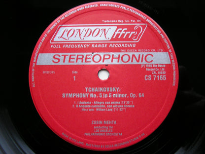 TCHAIKOVSKY: SYMPHONY No. 5   MEHTA / LOS ANGELES PHILHARMONIC   CS 7165