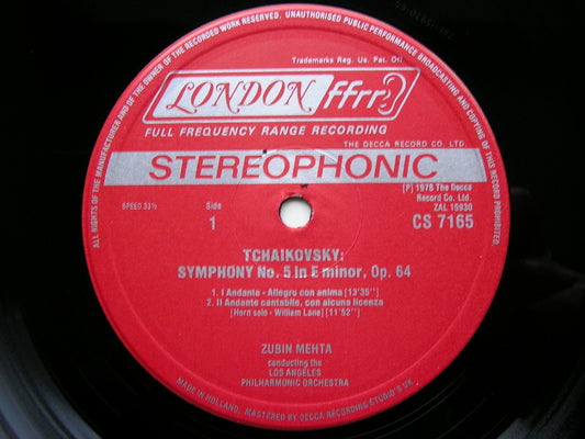 TCHAIKOVSKY: SYMPHONY No. 5   MEHTA / LOS ANGELES PHILHARMONIC   CS 7165