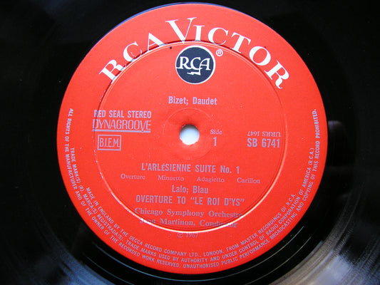 BIZET: L'ARLESIENNE Suites Nos. 1 & 2 / LALO: OVERTURE Le Roi D'Ys / MASSENET: Meditation     MARTINON / CHICAGO SYMPHONY    SB 6741
