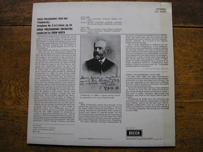 TCHAIKOVSKY: SYMPHONY No. 5   MEHTA / ISRAEL PHILHARMONIC   SXL 6380