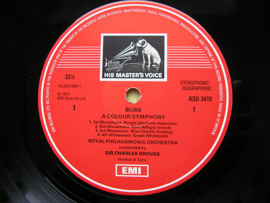 BLISS: THINGS TO COME / A COLOUR SYMPHONY  GROVES / RPO  ASD 3416
