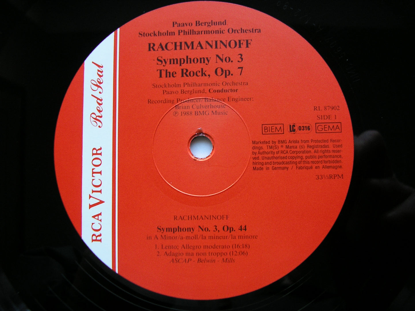 RACHMANINOV: SYMPHONY No. 3 / THE ROCK     BERGLUND / STOCKHOLM PHILHARMONIC   RL87902