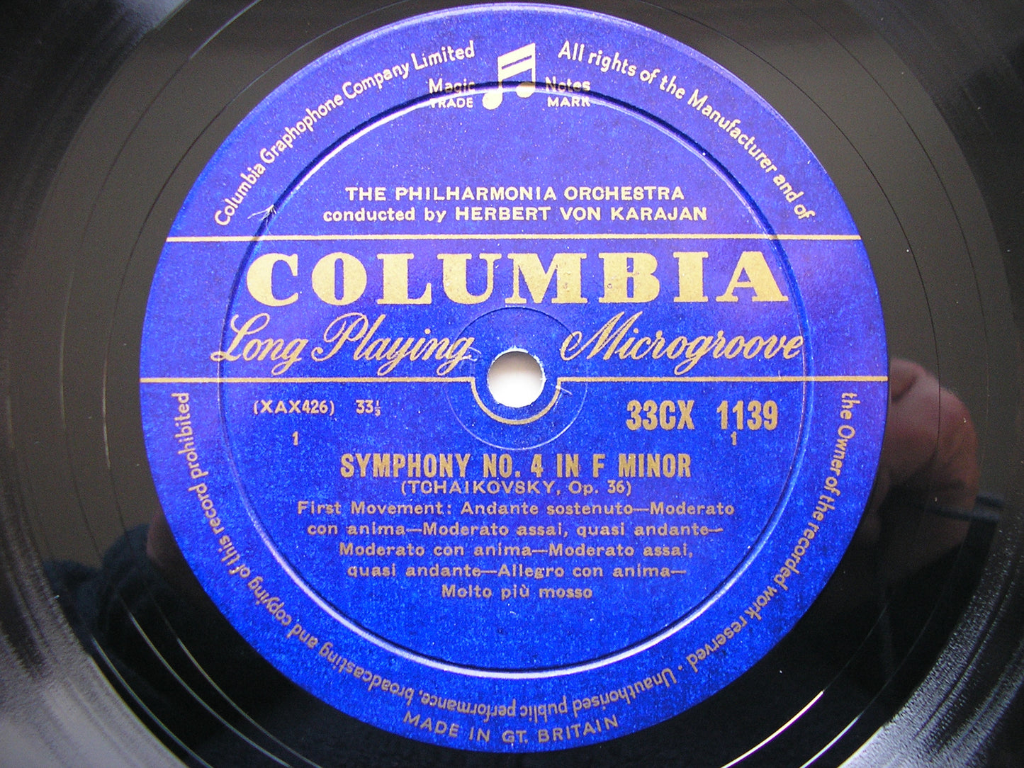 TCHAIKOVSKY: SYMPHONY No. 4  KARAJAN / PHILHARMONIA  33CX 1139