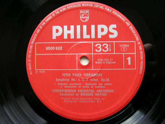 TCHAIKOVSKY: SYMPHONY No. 4  HAITINK / CONCERTGEBOUW  9500 622