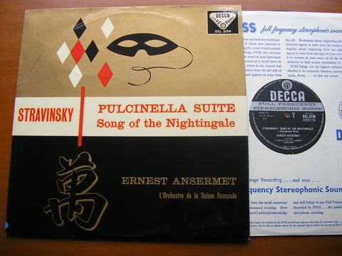 STRAVINSKY: PULCINELLA Suite / SONG OF THE NIGHTINGALE     ANSERMET / SUISSE ROMANDE    SXL 2188