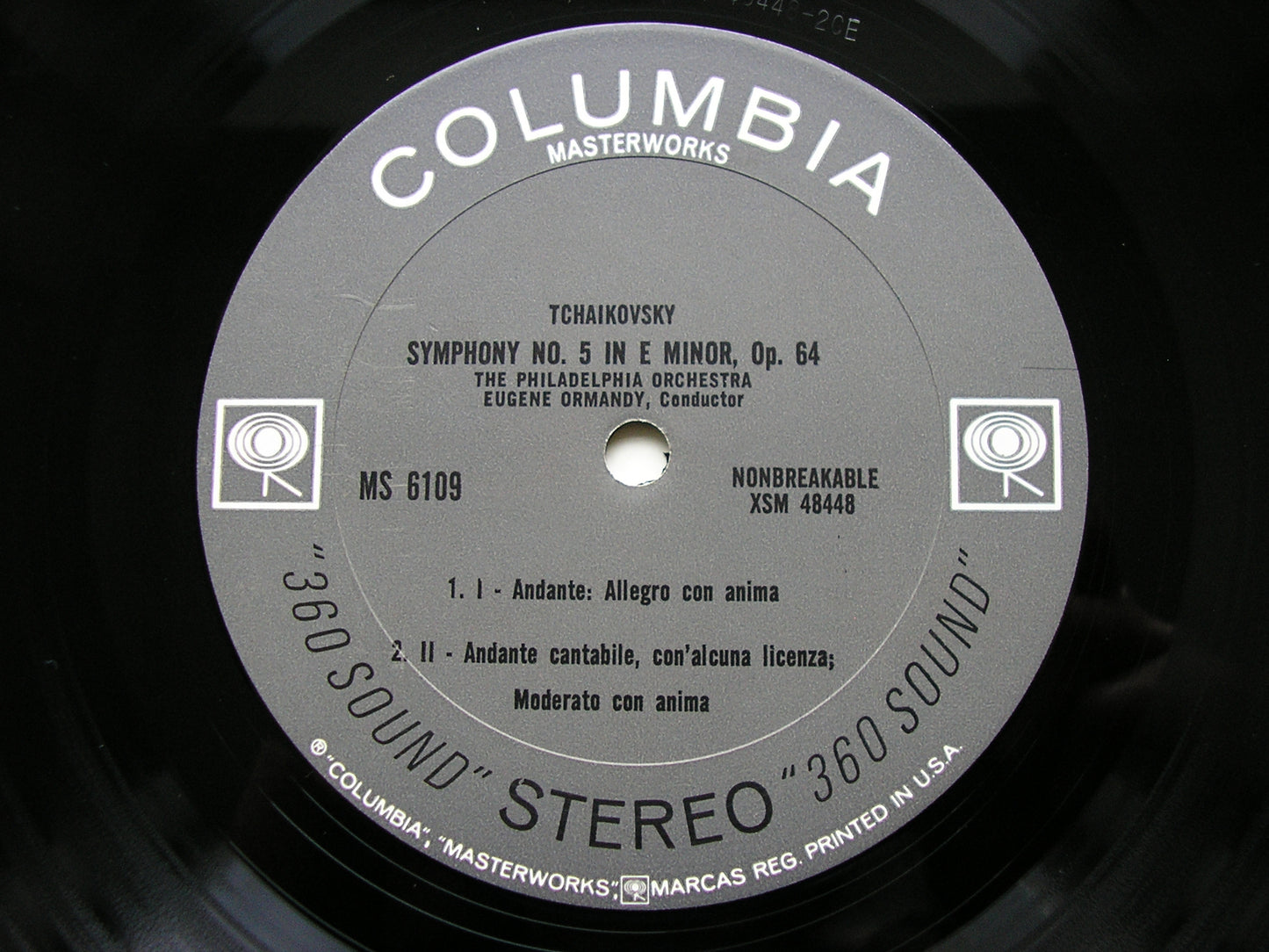TCHAIKOVSKY: SYMPHONY No. 5    ORMANDY / PHILADELPHIA ORCHESTRA   MS 6109