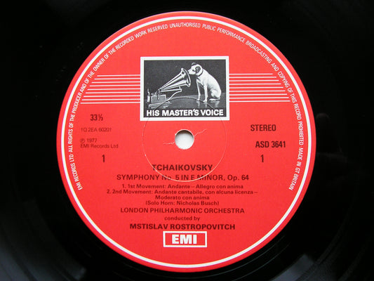 TCHAIKOVSKY: SYMPHONY No. 5  ROSTROPOVITCH / LONDON PHILHARMONIC  ASD 3641