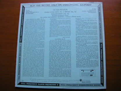 SCHUMANN: PIANO CONCERTO / WALDSCENEN     BACKHAUS / VIENNA PHILHARMONIC / WAND     CS 6181