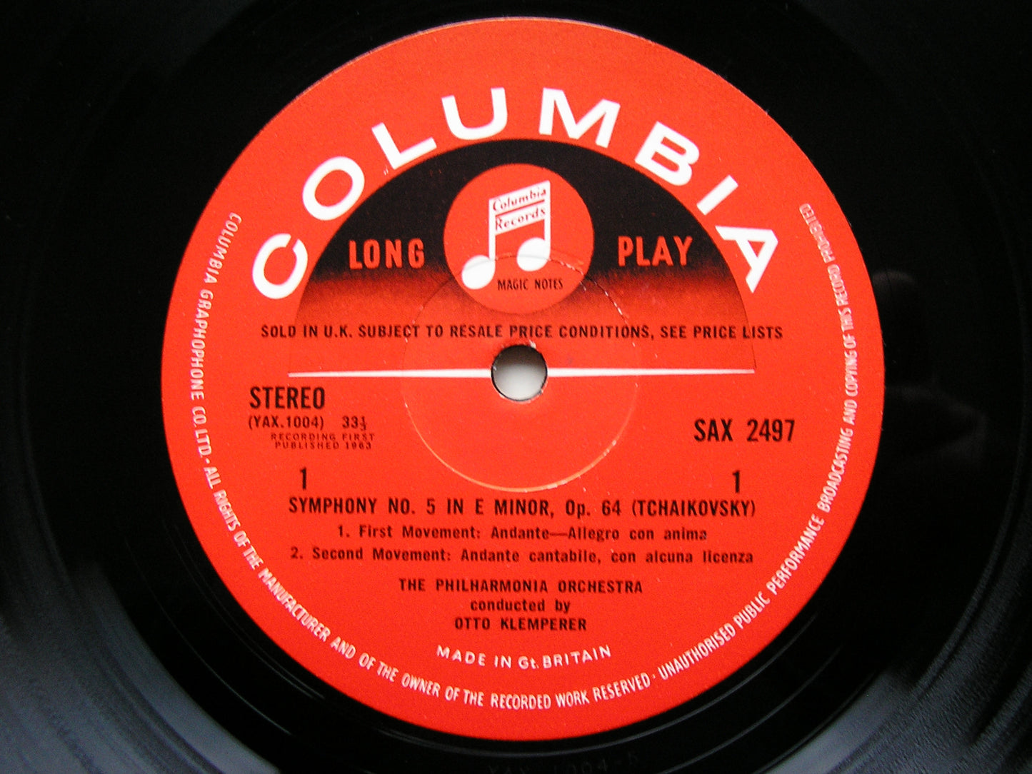 TCHAIKOVSKY: SYMPHONY No. 5   OTTO KLEMPERER / PHILHARMONIA   SAX 2497