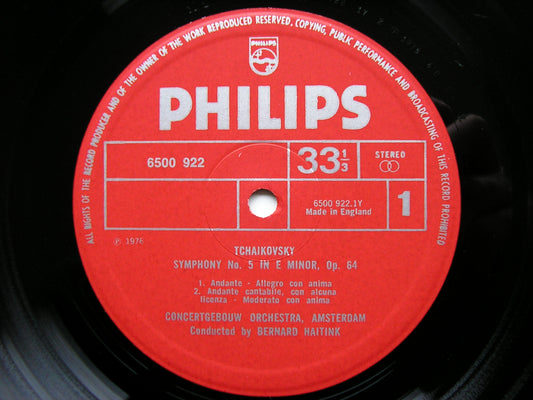 TCHAIKOVSKY: SYMPHONY No. 5   HAITINK / CONCERTGEBOUW  6500 922