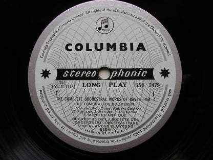 RAVEL: COMPLETE ORCHESTRAL WORKS Volume 4    CLUYTENS / PARIS CONSERVATOIRE   SAX 2479