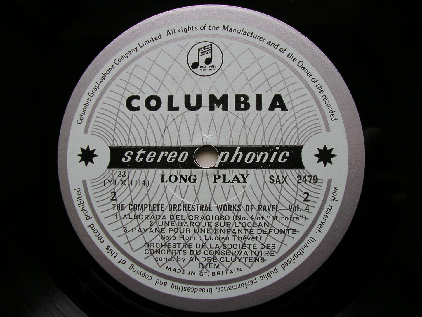 RAVEL: COMPLETE ORCHESTRAL WORKS Volume 4    CLUYTENS / PARIS CONSERVATOIRE   SAX 2479