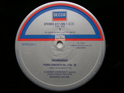 RACHMANINOV: THE PIANO CONCERTOS / RHAPSODY    ASHKENAZY / CONCERTGEBOUW ORCHESTRA / HAITINK   3 LP
