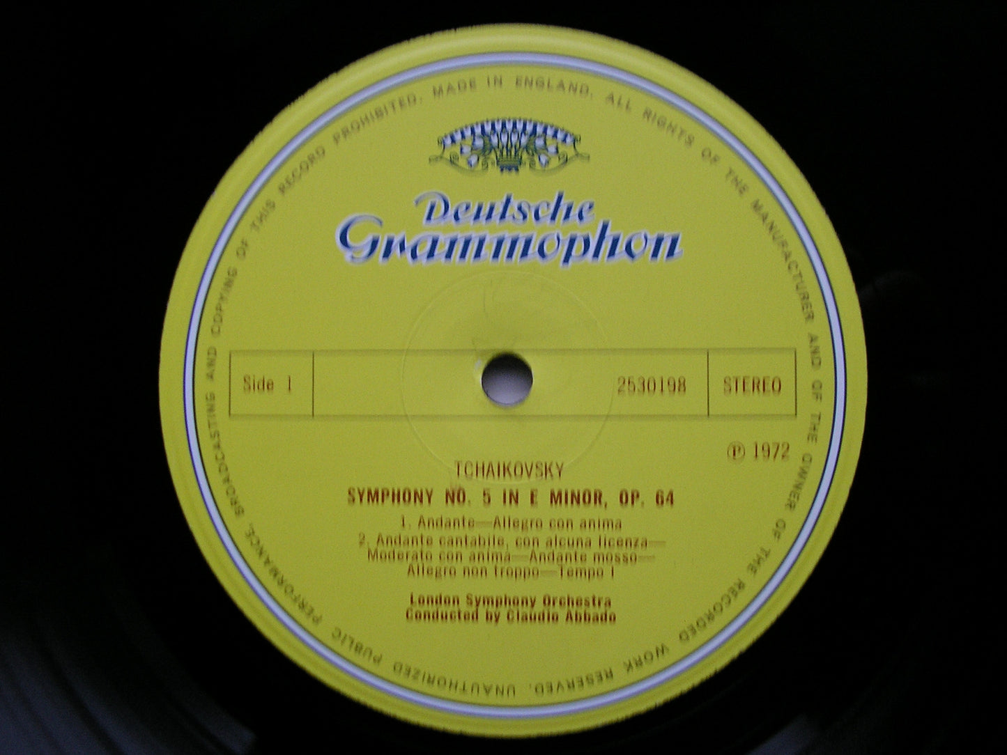TCHAIKOVSKY: SYMPHONY No. 5   ABBADO / LONDON SYMPHONY  2530 198