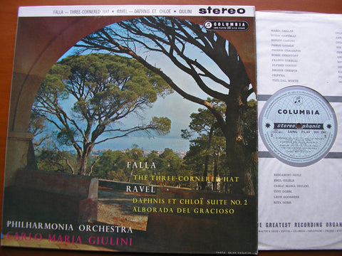 RAVEL: DAPHNIS & CHLOE Suite No. 2 / ALBORADA / FALLA: THREE CORNERED HAT    GIULINI / PHILHARMONIA    SAX 2341