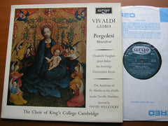 VIVALDI: GLORIA / PERGOLESI: MAGNIFICAT    SOLOISTS / KING'S COLLEGE / WILLCOCKS    ZRG 505