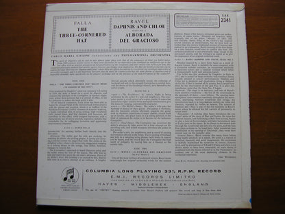 RAVEL: DAPHNIS & CHLOE Suite No. 2 / ALBORADA / FALLA: THREE CORNERED HAT    GIULINI / PHILHARMONIA    SAX 2341