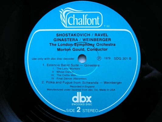 GINASTERA / RAVEL / WEINBERGER / SHOSTAKOVICH: ORCHESTRAL WORKS  GOULD / LONDON SYMPHONY  SDG 301