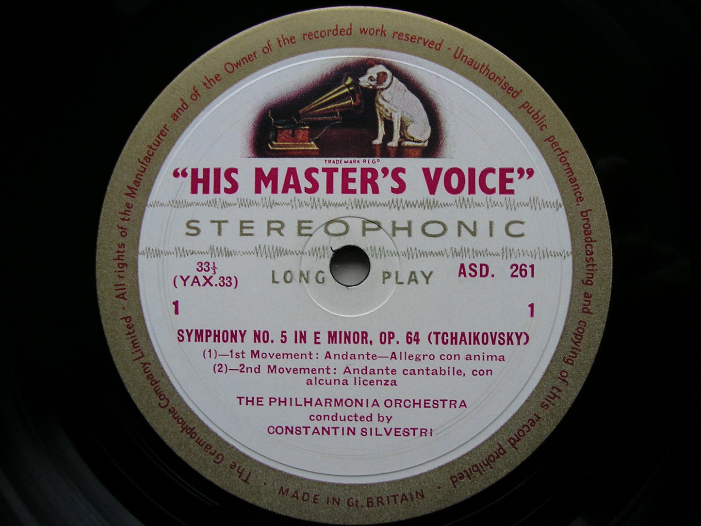TCHAIKOVSKY: SYMPHONY No. 5   SILVESTRI / PHILHARMONIA    ASD 261