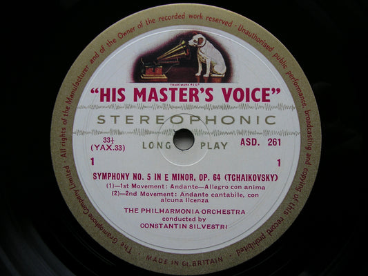 TCHAIKOVSKY: SYMPHONY No. 5   SILVESTRI / PHILHARMONIA    ASD 261