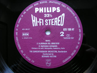 RAVEL: DAPHNIS & CHLOE Suite No. 2 / RAPSODIE ESPAGNOLE / ALBORADA / PAVANE    HAITINK / CONCERTGEBOUW ORCHESTRA   835 108