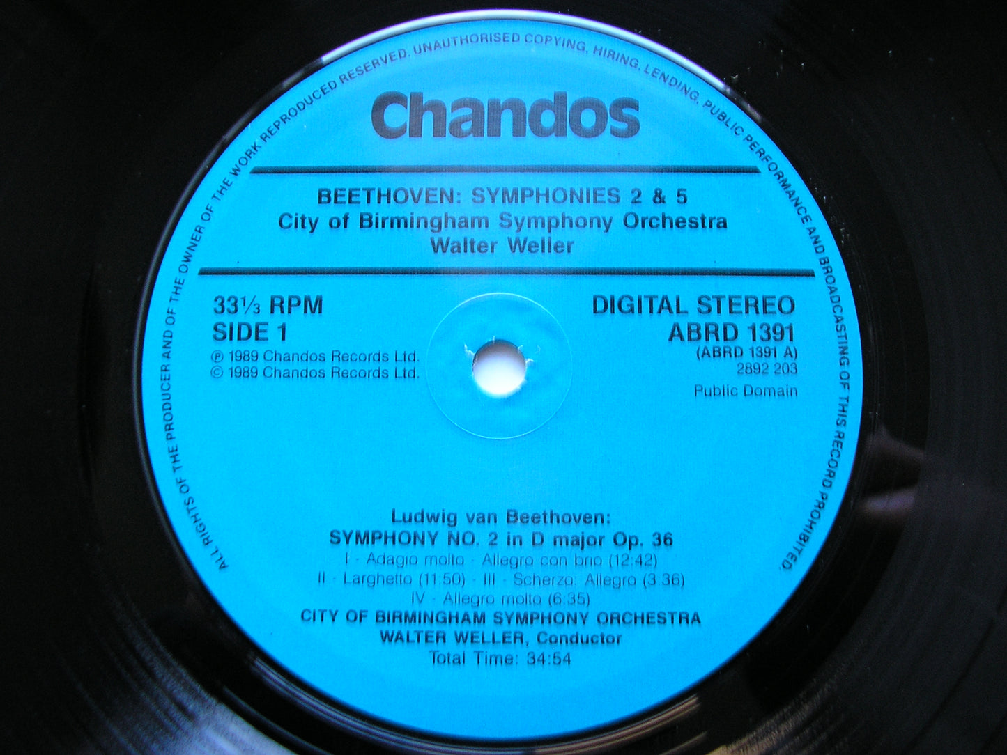 BEETHOVEN: THE NINE SYMPHONIES    WELLER / CITY OF BIRMINGHAM SYMPHONY  ABRD 1389 - 1393