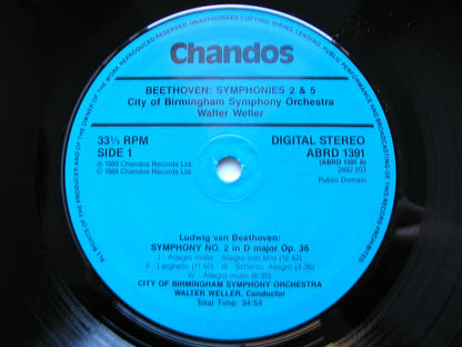BEETHOVEN: THE NINE SYMPHONIES    WELLER / CITY OF BIRMINGHAM SYMPHONY  ABRD 1389 - 1393