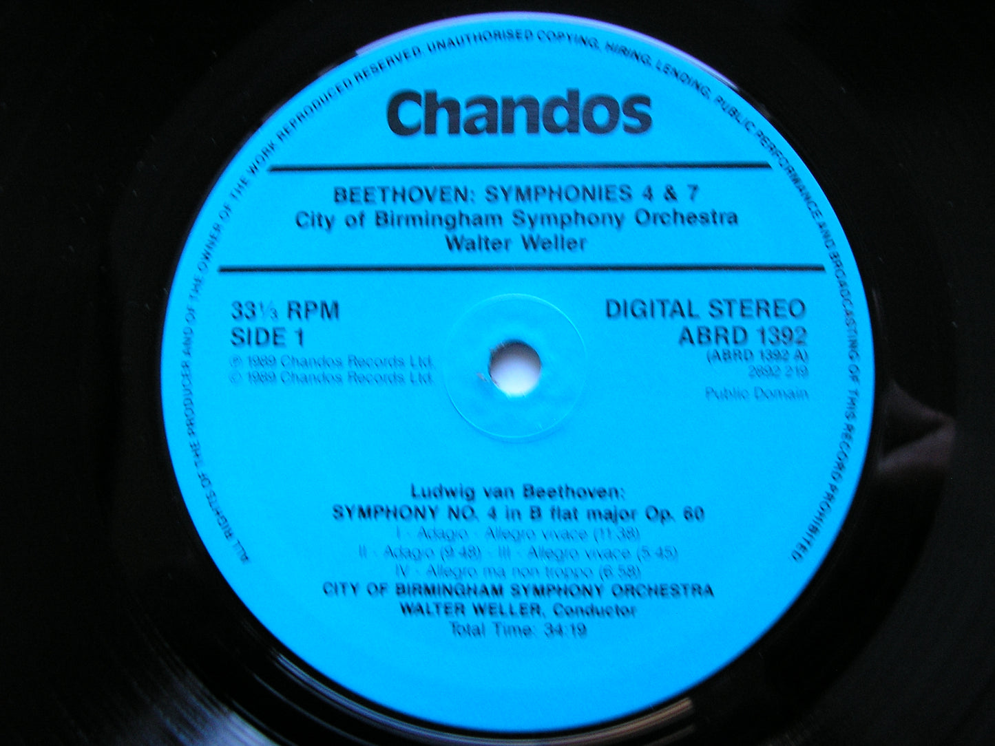 BEETHOVEN: THE NINE SYMPHONIES    WELLER / CITY OF BIRMINGHAM SYMPHONY  ABRD 1389 - 1393