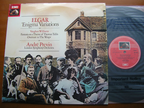 ELGAR: ENIGMA VARIATIONS / VAUGHAN WILLIAMS: TALLIS FANTASIA / THE WASPS     PREVIN / LONDON SYMPHONY   ASD 3857