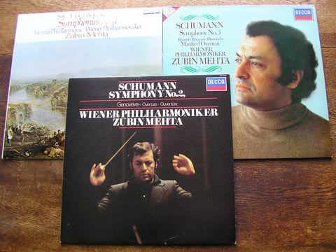 SCHUMANN: THE SYMPHONIES / TWO OVERTURES    MEHTA / VIENNA PHILHARMONIC  SXL 6819 / 6976 / SXDL 7555