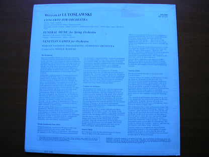 LUTOSLAWSKI: CONCERTO FOR ORCHESTRA / FUNERAL MUSIC / VENETIAN GAMES    ROWICKI / WARSAW SYMPHONY    SAL 3683