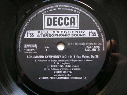 SCHUMANN: THE SYMPHONIES / TWO OVERTURES    MEHTA / VIENNA PHILHARMONIC  SXL 6819 / 6976 / SXDL 7555
