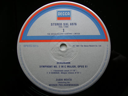 SCHUMANN: THE SYMPHONIES / TWO OVERTURES    MEHTA / VIENNA PHILHARMONIC  SXL 6819 / 6976 / SXDL 7555