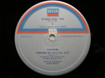 SCHUMANN: THE SYMPHONIES / TWO OVERTURES    MEHTA / VIENNA PHILHARMONIC  SXL 6819 / 6976 / SXDL 7555