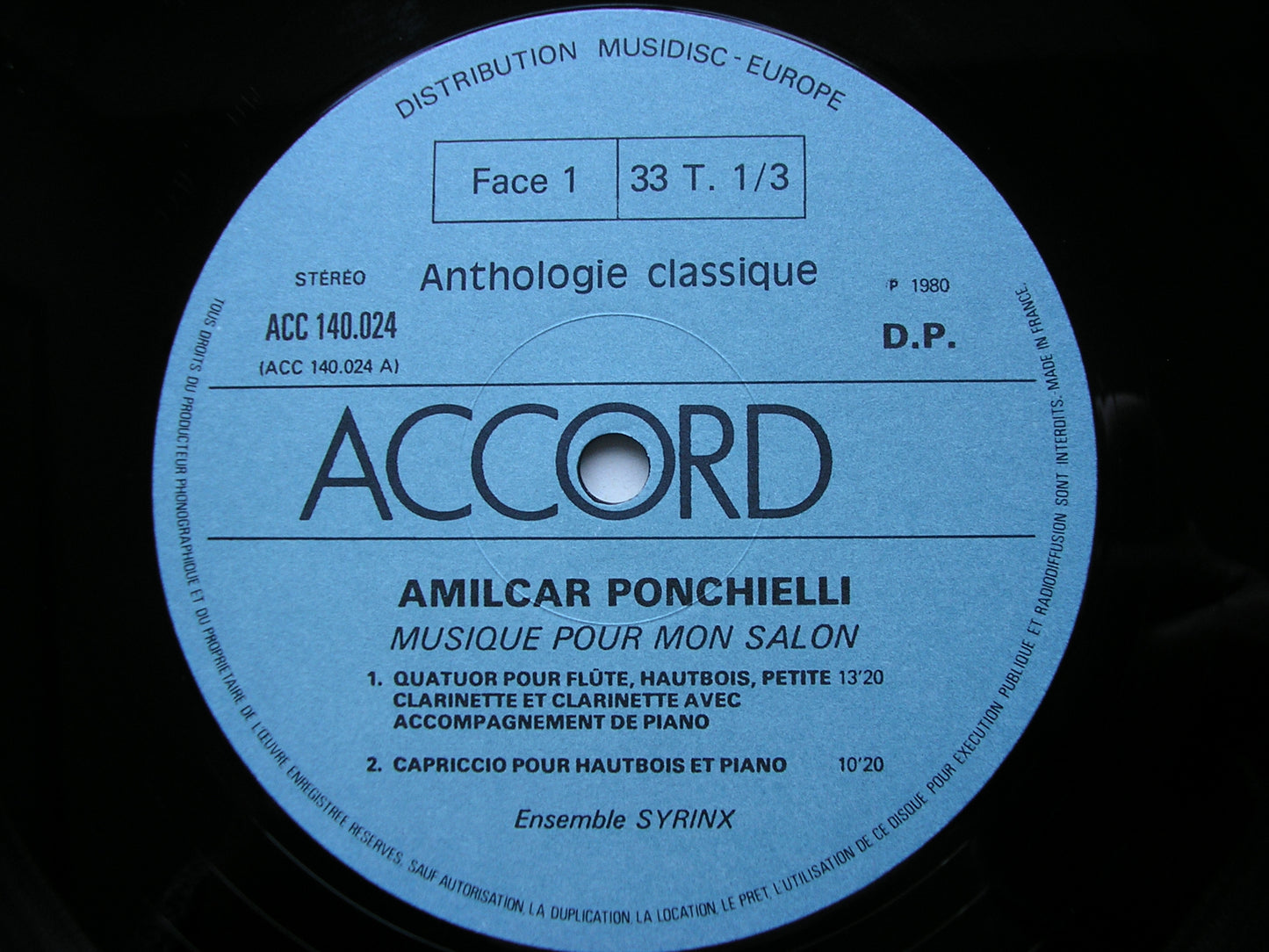PONCHIELLI: CHAMBER MUSIC      ENSEMBLE SYRINX       ACC 140024