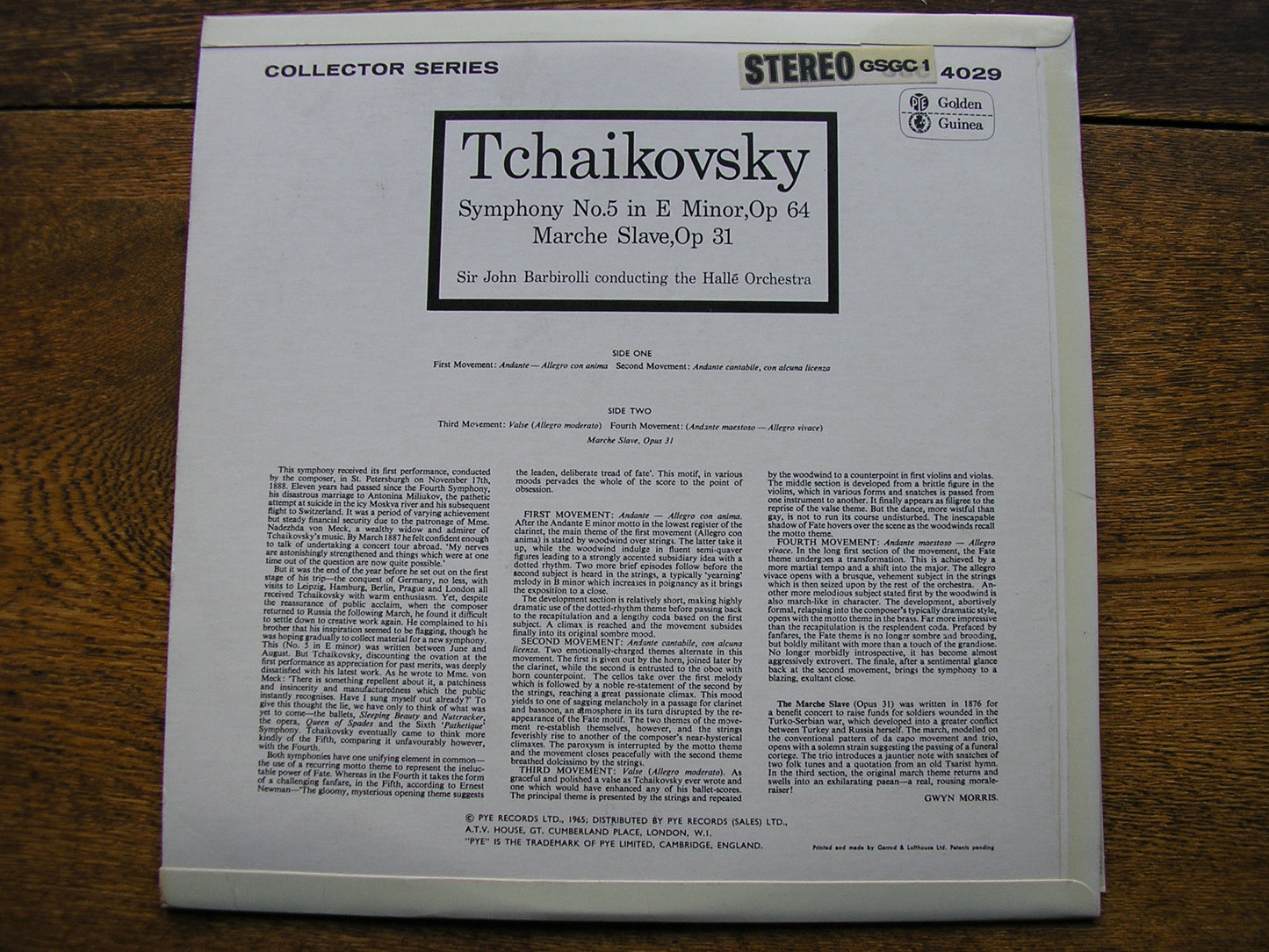 TCHAIKOVSKY: SYMPHONY No. 5   BARBIROLLI / HALLE ORCHESTRA   GSGC 14209