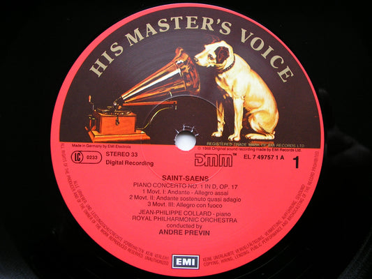 SAINT - SAENS: PIANO CONCERTO No. 1  COLLARD / ROYAL PHILHARMONIC / PREVIN  749757