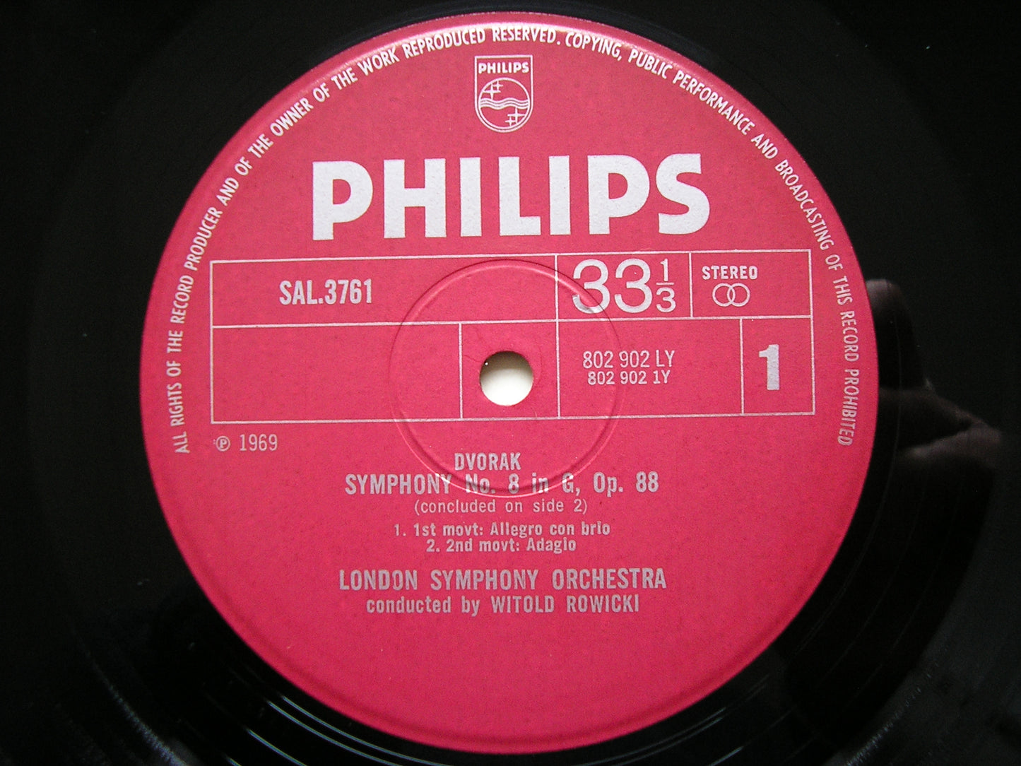 DVORAK: THE NINE SYMPHONIES / THREE OVERTURES   ROWICKI / LONDON SYMPHONY   9LP